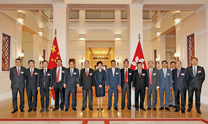 2018年5月，粤港澳大湾区企业家联盟拜会香港特首林郑月娥