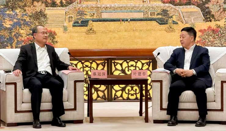 江西省省长叶建春会见粤港澳大湾区企业家联盟主席蔡冠深