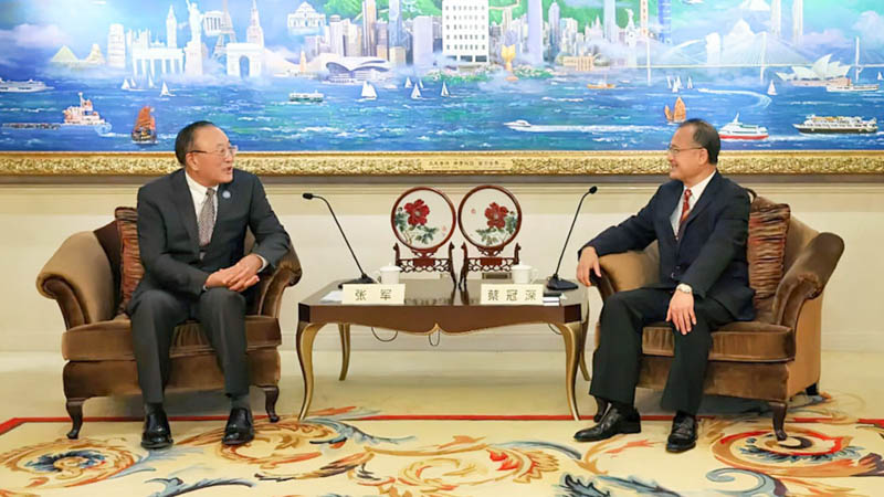 The Chairman of GBA Entrepreneurs Alliance Dr. Jonathan Choi hold talks with Boao Forum Secretary-General Zhang Jun in HK.